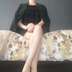 Charcoal gray button up pinstripe blazer